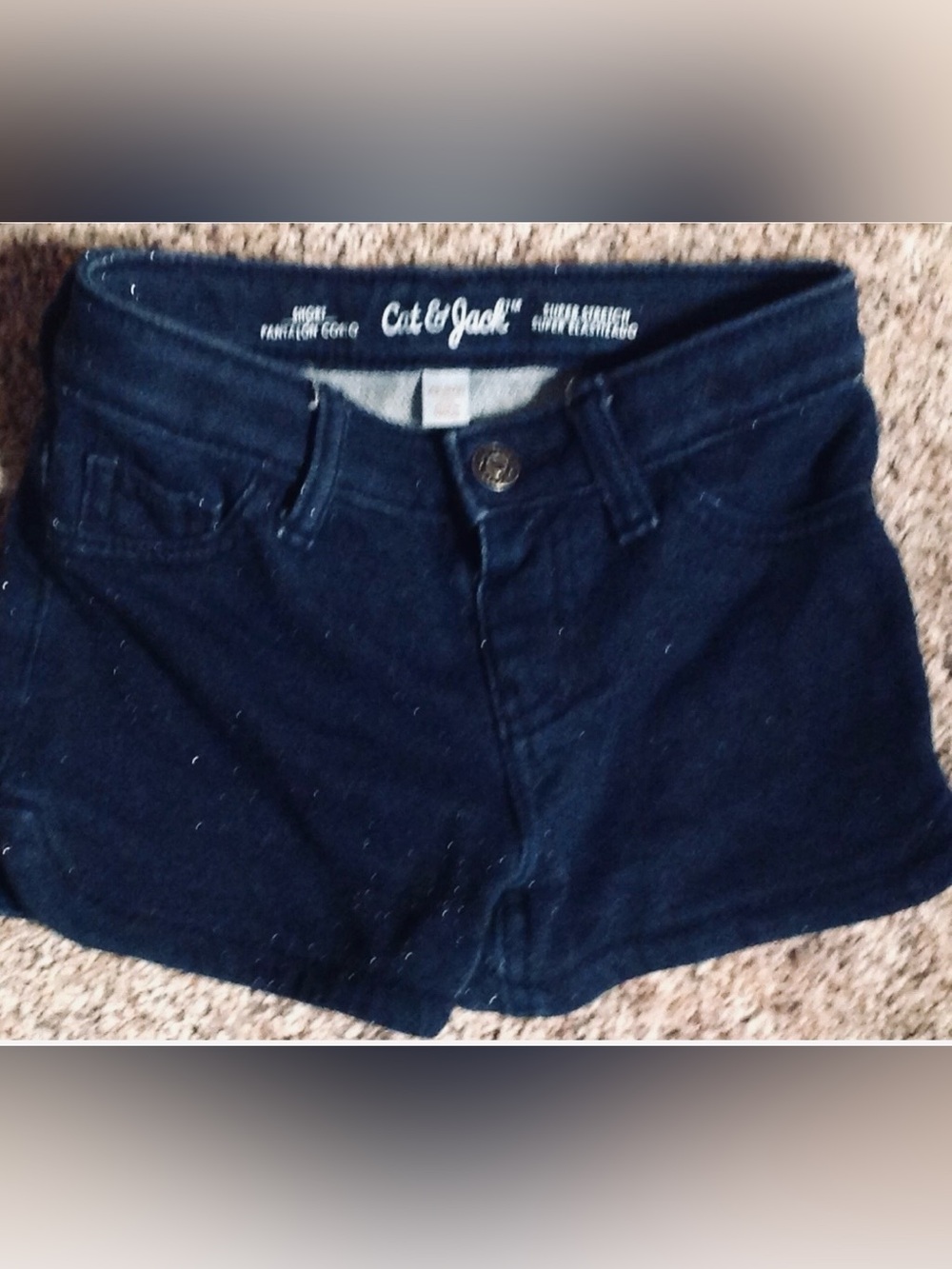 Cat & Jack Navy Shorts Blue Glitter Little Girls Size 4/5